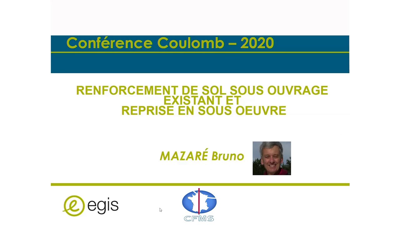 Soil reinforcement under existing structures and underpinning (in French) {"category":"webinar","subjects":["Ground Improvement", "Foundation Design/Construction", "Reinforced Fill Structures"],"number":"CFMS-01","instructors":["Bruno Mazaré"]}