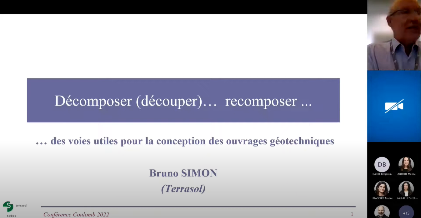 Decompose, Recompose: Useful approaches for the design of geotechnical structures (in French) {"category":"webinar","subjects":["Soil Structure Interaction", "Foundation Design/Construction", "Numerical and Constitutive Modelling"],"number":"CFMS-02","instructors":["Bruno Simon"]}