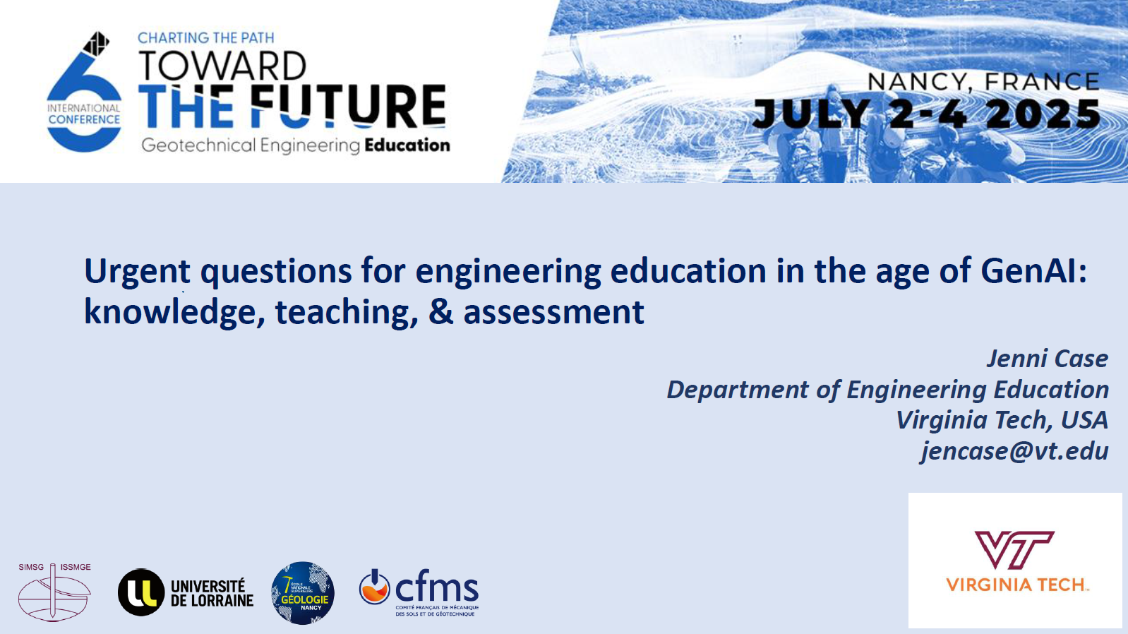 Urgent questions for engineering education in the age of GenAI: knowledge, teaching, & assessment {"category":"honour_lecture","subjects":["Education"],"number":"TC306-GEE2025-02","instructors":["Jennifer Case"]}
