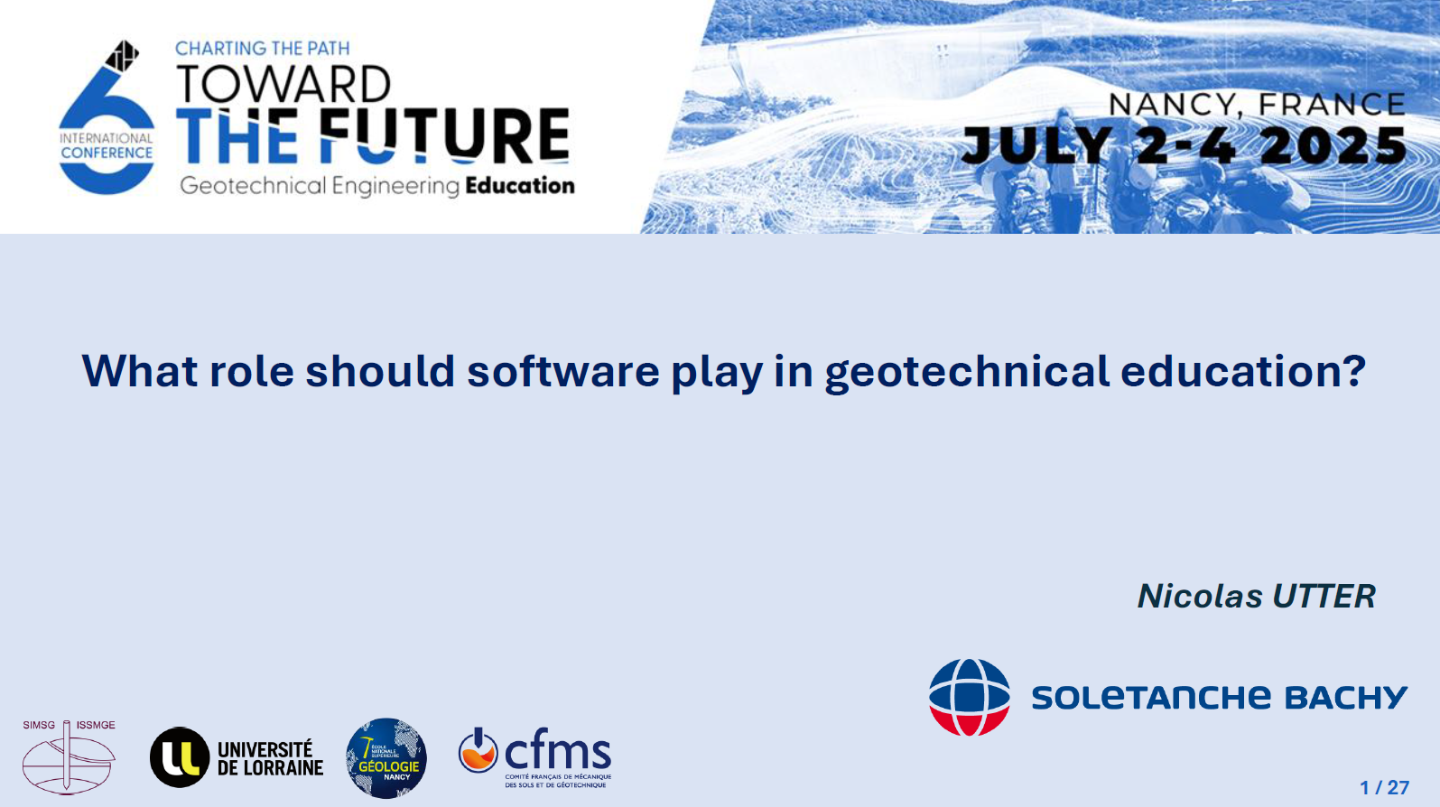 What role should software play in geotechnical education? {"category":"honour_lecture","subjects":["Education", "Numerical Analysis"],"number":"TC306-GEE2025-06","instructors":["Nicolas Utter"]}